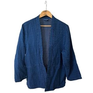 J. Jill Blue Open-Front Cardigan
